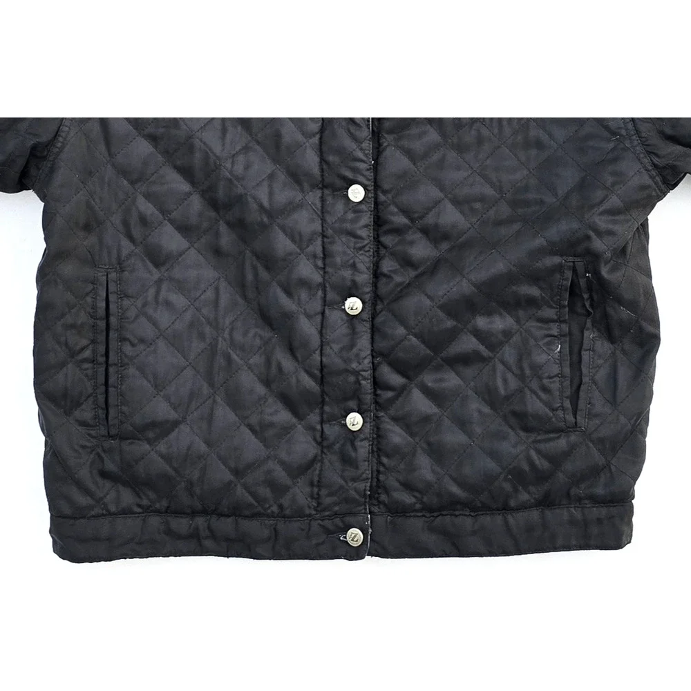 VTG Arizona Jeans Reversible Quilted Denim Jacket Men's Size Large Blue & Black